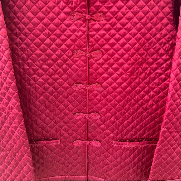 Carole Little Red Quilted Plush Jacket Coat | Oriental Flair | Medium - Picture 9 of 16